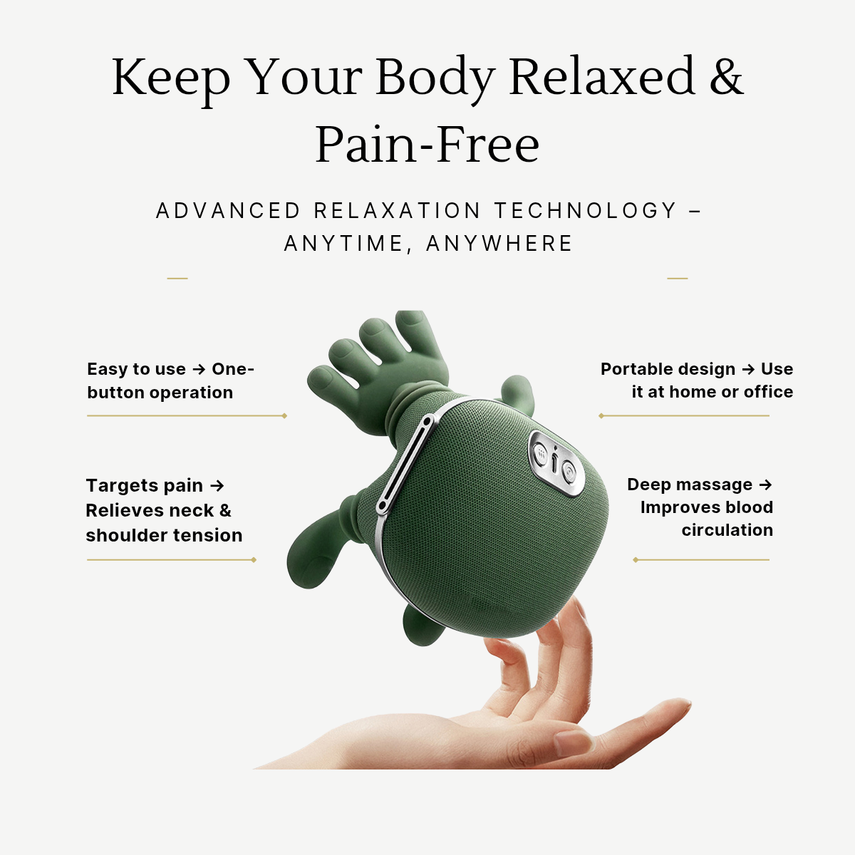 Relaxiz Smart Neck & Shoulder Massager – Portable Device for Pain Relief and Relaxation
