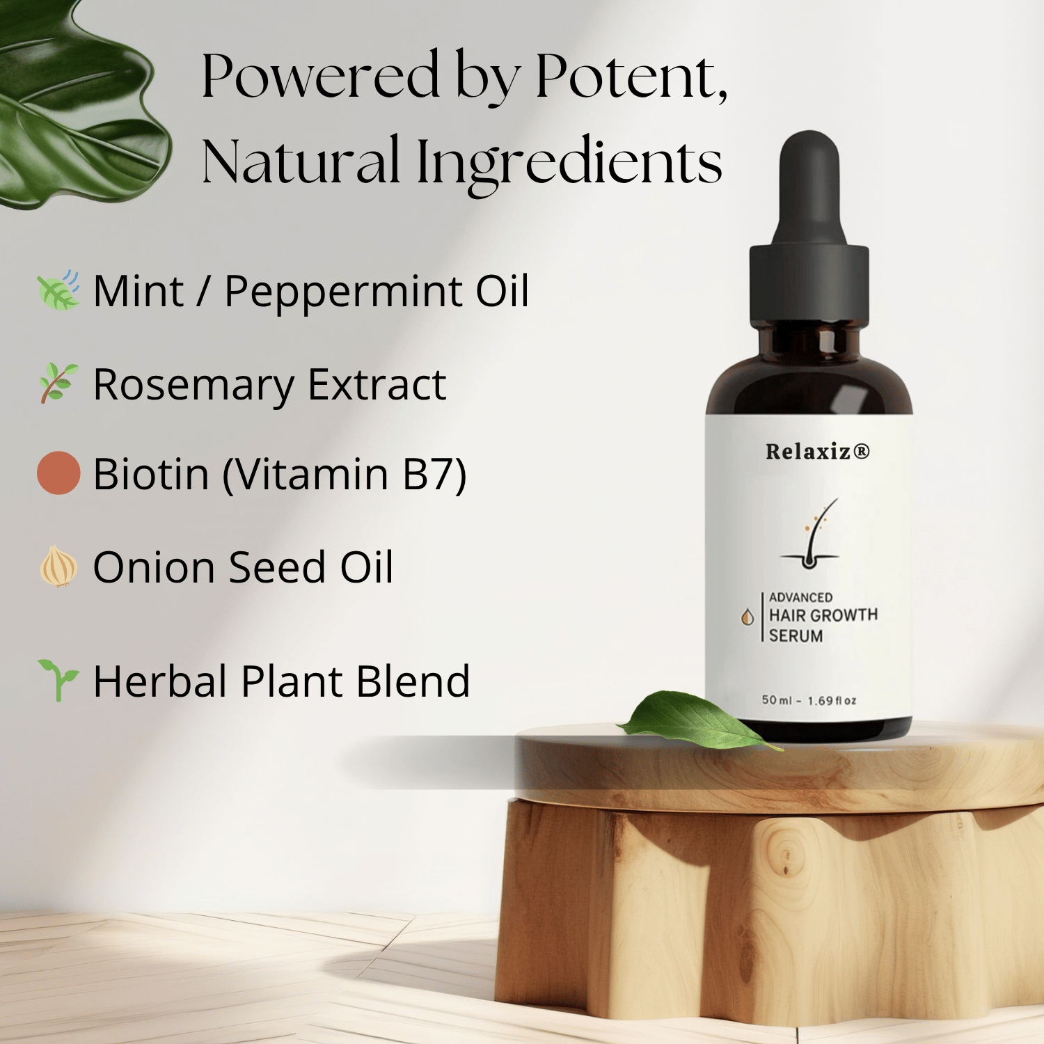 Relaxiz Hair Growth Oil 50ml – Rosemary and Biotin hair regrowth serum"